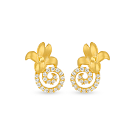 swirl Floral Glint Gold Earrings