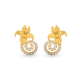 Swirl Floral Glint Gold Earrings
