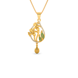 Sparkling Mouval Collection Gold Pendant