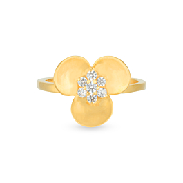 Ravishing Tri Petal Floral Gold Rings