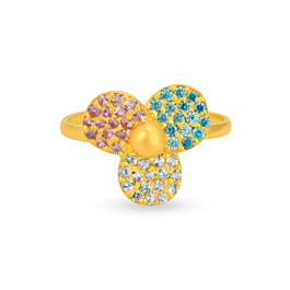 Amazing Tricolored Floral Gold Rings