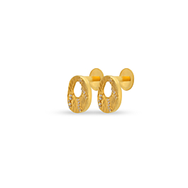 Sophisticated Engraved Circular Gold Earrings