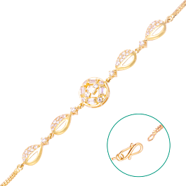 Scintillating Circular Pattern Gold Bracelet