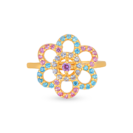 Ever Blooming Floral Gold Rings