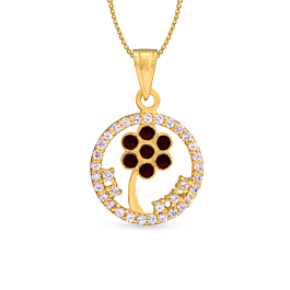 Attractive Floral Gold Pendant