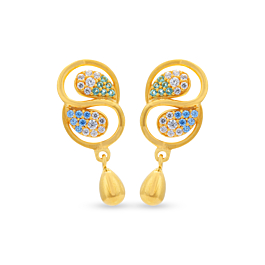 Multicolour Elegant Drops Gold Earrings