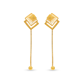 Classic Loop Design Floral Gold Earrings