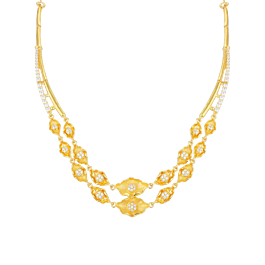Exotic Floral Shell Gold Necklaces