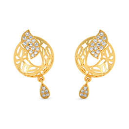 Lovely Circular Swirls Gold Earrings