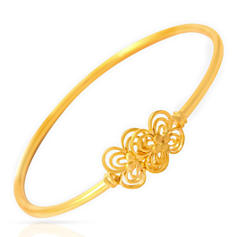 Sleek Floral Openable Gold Bracelets