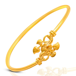 Contemporary Leaf Openable Gold Bracelets