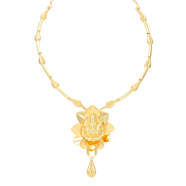 Ravishing Divine Leaflet Lakshmi Gold Necklaces