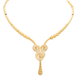 Swirling Elegance Cubic Zirconia Gold Necklace