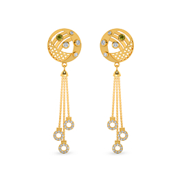 Lambent Circle Drops Gold Earrings
