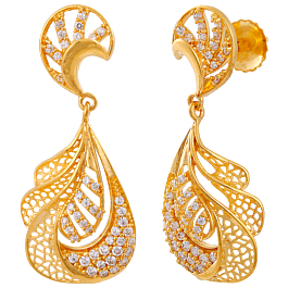 Alluring Interlocked Swirl Gold Earrings