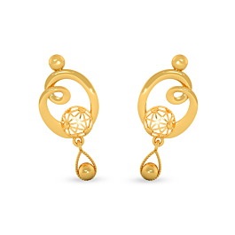 Radiant Lattice Pattern Gold Earrings