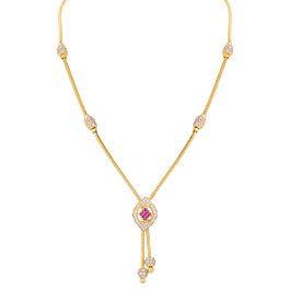 Modern Blushing Sparkle Gold Necklace