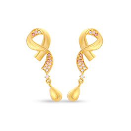Ebullient Twirly Shades of Pink Gold Earrings