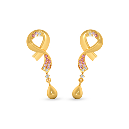 Ebullient Twirly Shades of Pink Gold Earrings