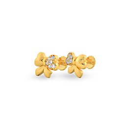 Adoring Mini Bows Gold Earrings