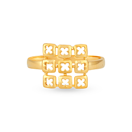Classy Lucky Fortune Clover Pattern Gold Rings