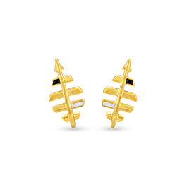 Strong Trendy Anchor Pattern Gold Studs Earrings