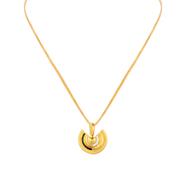 Semi Circle Enamel Coated Gold Necklaces