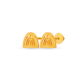 Half Moon Fancy Gold Earrings