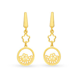 Upbeat Amiable Geometric Gold Earrings