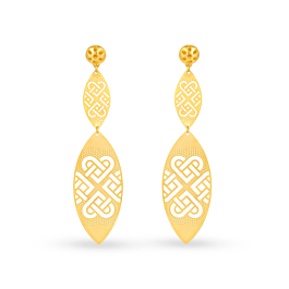 Edgy Glam Intricate Pattern Gold Earrings