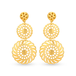 Traditional Pretty Floral Gold Earrings