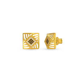 Geometric Embossed Gold Earrings