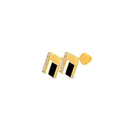 Glitzy Cubic Gold Earrings