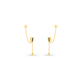 Embellished Enamel Coated Gold Earrings