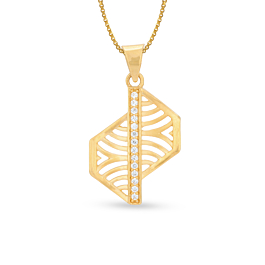 Stylish Zigzag Pattern Gold Pendants