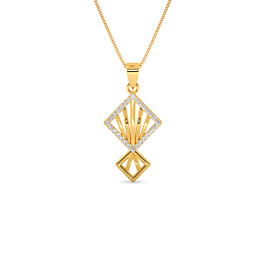 Dazzling Rhombus Shape Gold Pendant