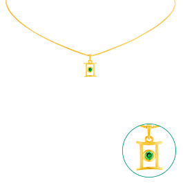 Attractive Green Stone Star Sign Gemini Gold Necklaces