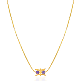 Charming Zodiac Sign Pisces Gold Necklace