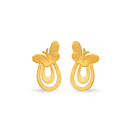Exquisite Cute Butterfly Gold Earrings