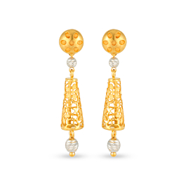 Trendy Dancing Beads Gold Earrings