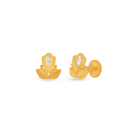 Pretty Gleaming Bud Gold Earrings