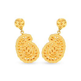 Fashionable Pear Drop Gold Earrings