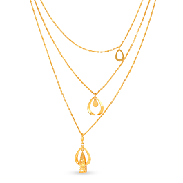 Stylish Fashionatic Triple Layer Gold Necklaces