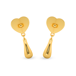 Adorable Heartin Gold Ball Gold Earrings