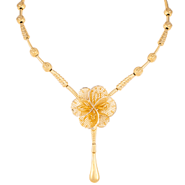 Beautiful Floral with Lovely Drops Gold Necklaces