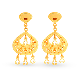 Dancing Drops Floral Gold Earrings