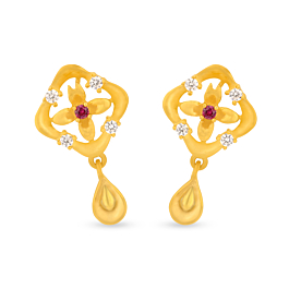 Dancing Drops Cubic Gold Earrings