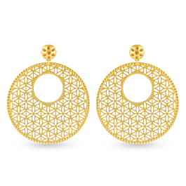 Exquisite Floral Design Gold Earrings