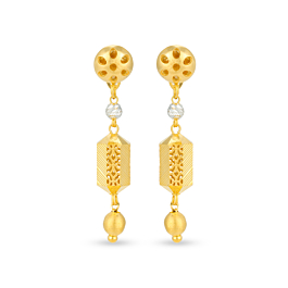 Pretty Ball Beads Drops Dancing Gold Earrings