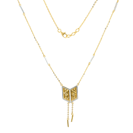 Stylish Twin Drops Gold Necklaces